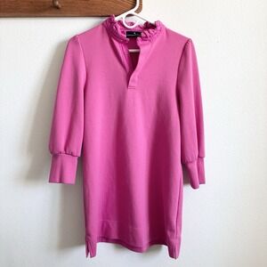 Pomander Place Tuckernuck Charlotte Terry Ruffle Collar Preppy Pink Dress Small